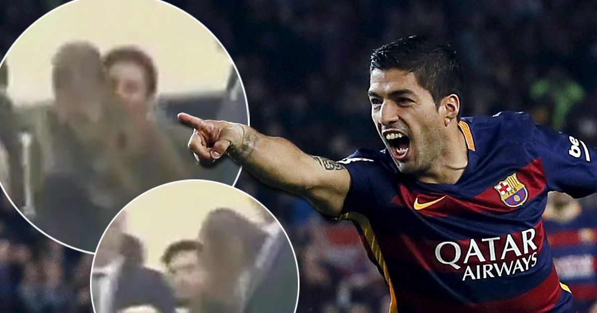 Messi ôm hôn con trai Suarez trong xe