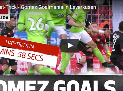 Hat-trick trong vòng 7 phút của Mario Gomez