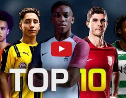 Top 10 cầu thủ chạy cánh U21 xuất sắc nhất năm 2017
