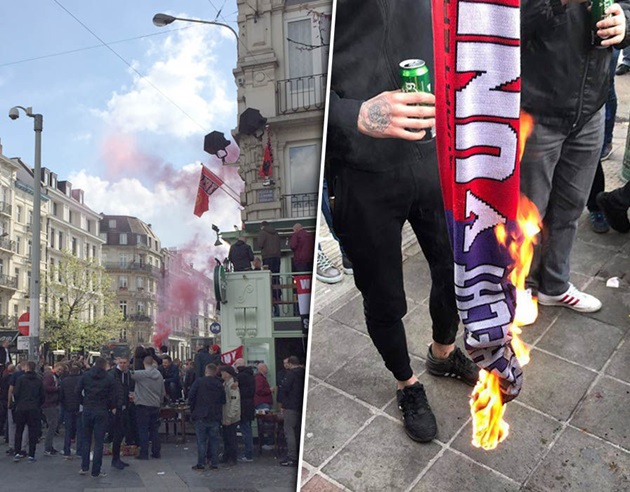 Ảnh bài viết CĐV M.U làm loạn, đốt khăn trước giờ bóng lăn tại Bỉ