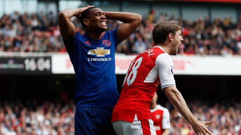 Ảnh bài viết Anthony Martial chơi đầy nỗ lực trước Arsenal