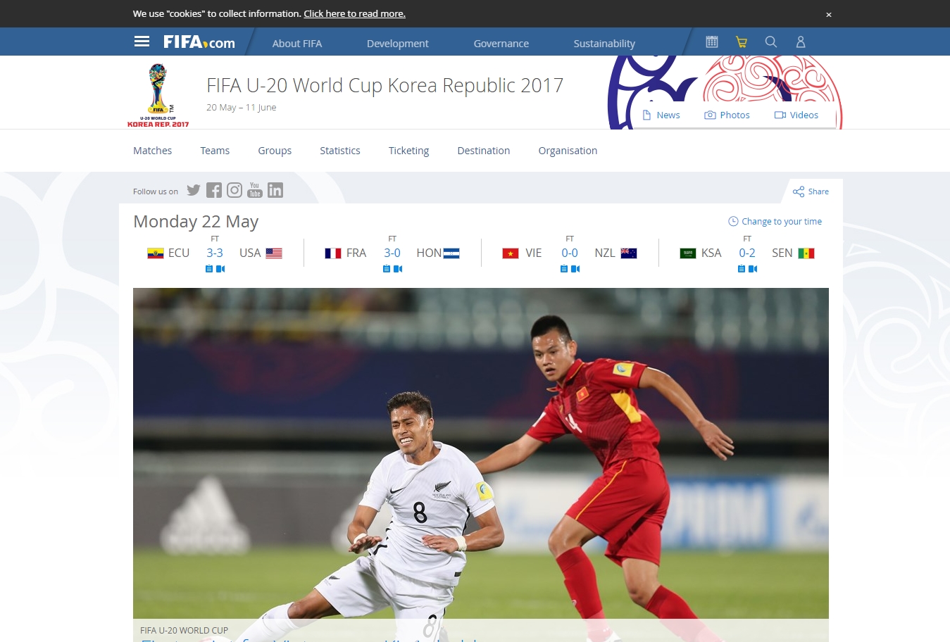 FIFA: "Con rồng U20 Việt Nam khiến đối thủ sợ hãi"