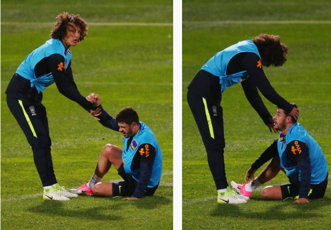 Ảnh bài viết Vừa trở lại tuyển, Luiz đã khiến đồng đội nằm sân