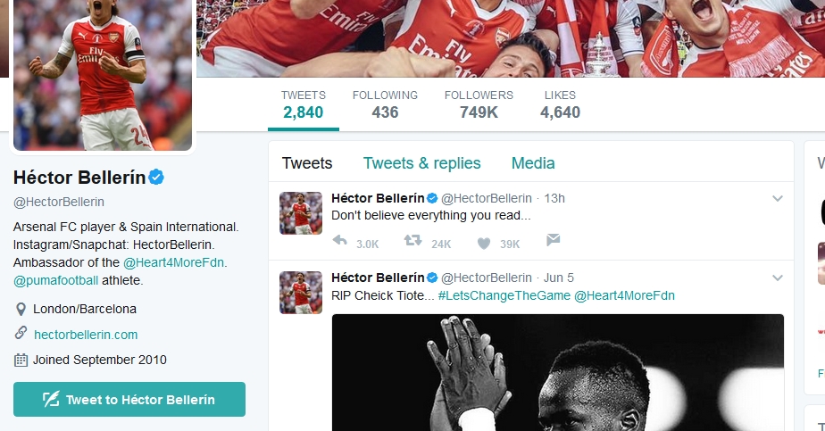 Ảnh bài viết Hector Belerin: 'Đừng tin những gì bạn đang đọc!"