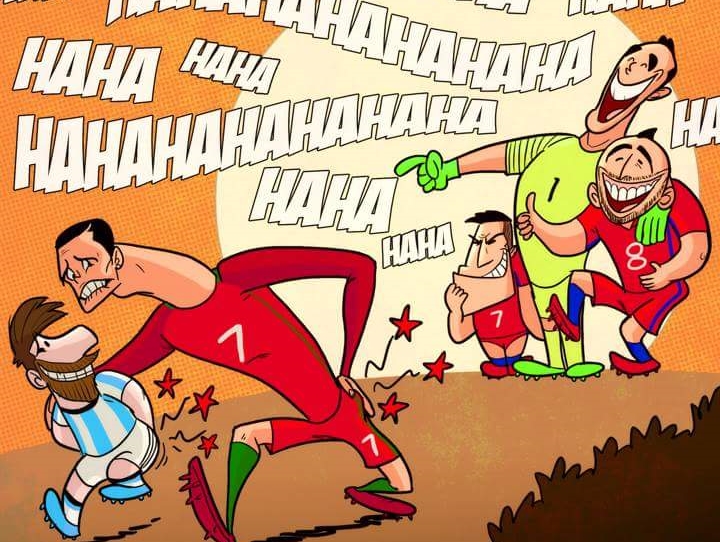 Biếm họa: Ronaldo đã hiểu nỗi khổ của Messi