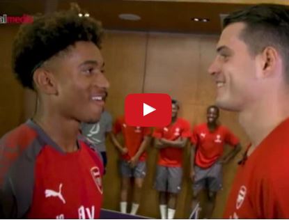 Granit Xhaka so tài với Reiss Nelson ở môn bóng bàn