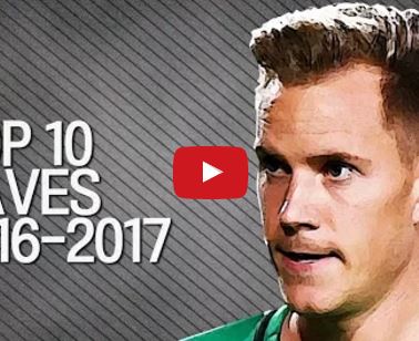 Top 10 pha cứu thua đỉnh nhất của Marc-Andre ter Stegen mùa 2016/17