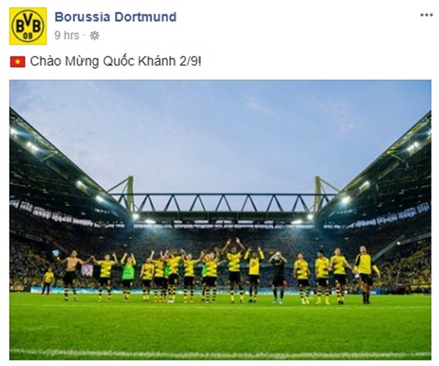 Ảnh bài viết Hàng loạt CLB lớn châu Âu chúc mừng Quốc khánh Việt Nam