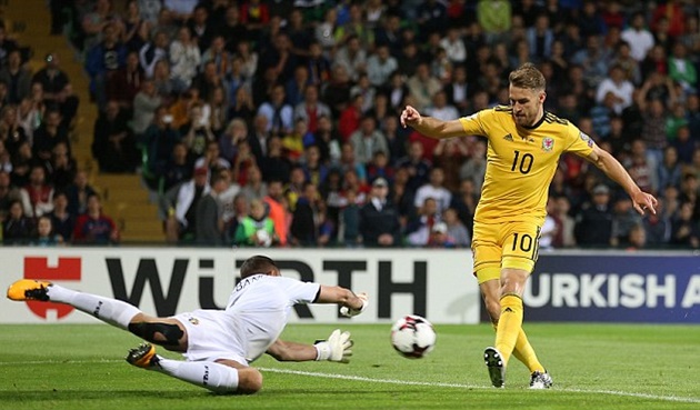 Bàn thắng ấn định tỉ số 2-0 của Ramsey vào lưới Moldova