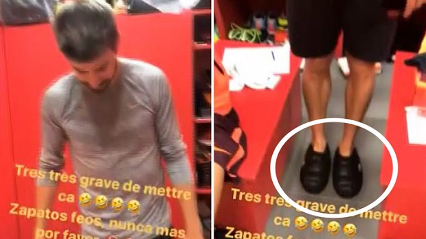 Đi giày quá xấu, Pique bị đồng đội troll không thương tiếc