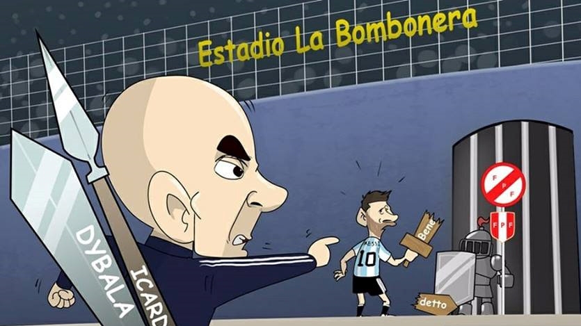 Biếm hoạ Messi bó tay với cách điều quân của Sampaoli