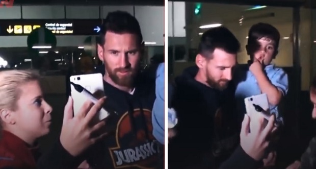 Con trai Messi 'đốn tim' fan hâm mộ tại sân bay