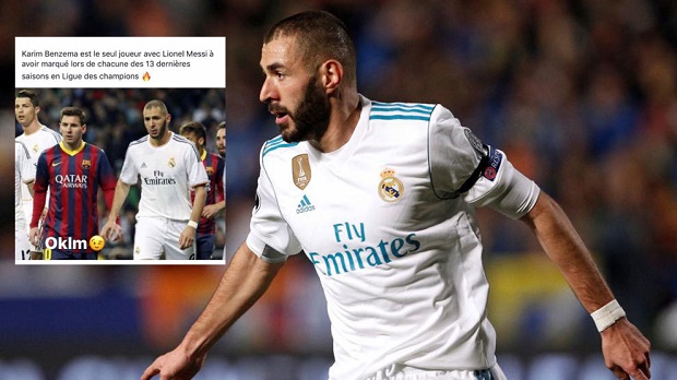 Về thành tích này, duy nhất Benzema sánh ngang Messi