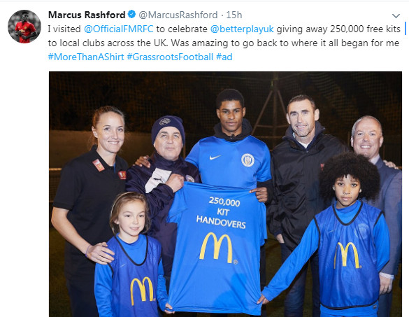 Ảnh bài viết Rashford bất ngờ trở lại giúp đội bóng thuở bé 