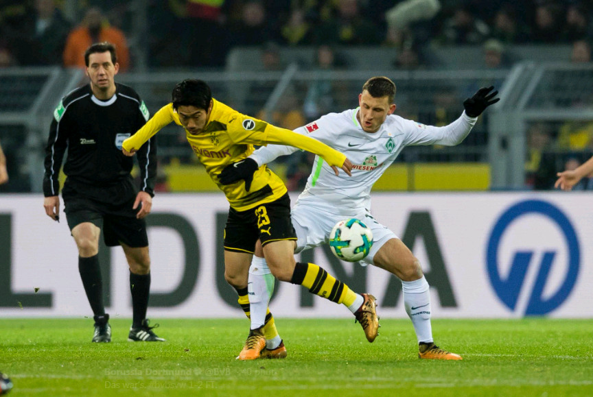 Aubameyang lập kỉ lục, Dortmund vẫn bị đội áp chót bảng hạ nhục