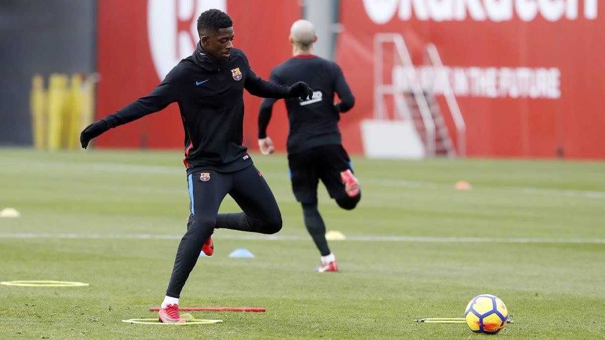 Ảnh bài viết Ousmane Dembele lần đầu tiên tập trọn một buổi sau chấn thương