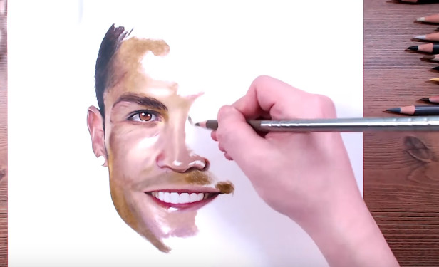 Bức tranh vẽ tay tuyệt đẹp dành cho Ronaldo