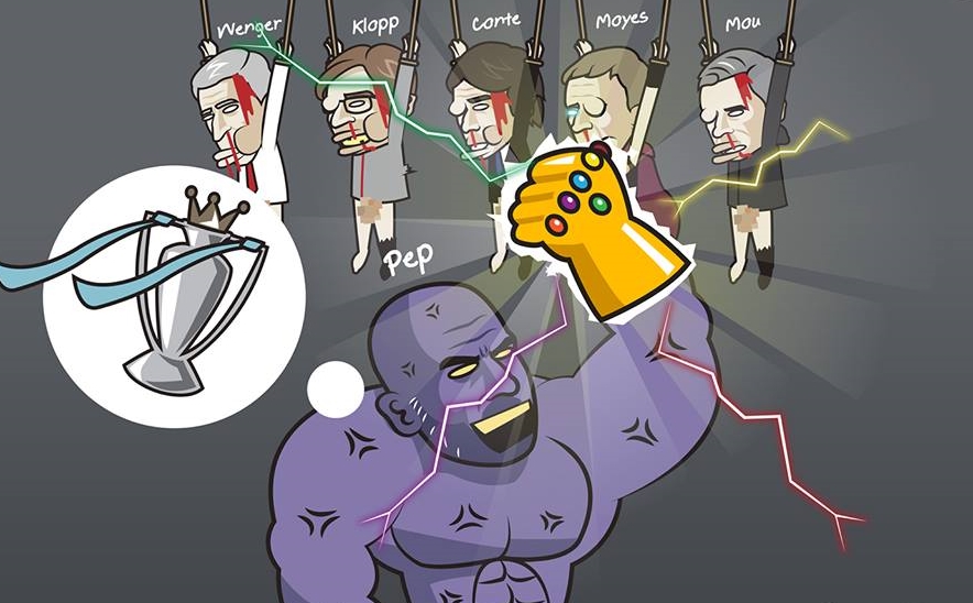 Biếm họa: Ai cản nổi Thanos Guardiola, Ronaldo chinh phục danh hiệu liên hành tinh