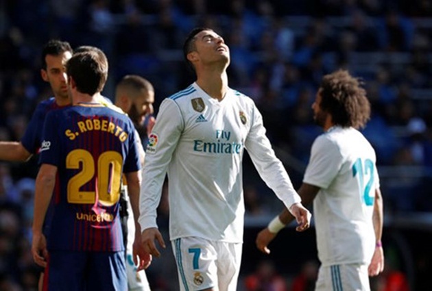 Ảnh bài viết Ronaldo hứng mưa chế nhạo trong ngày mất tích ở El Clasico