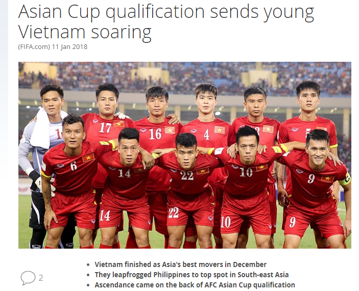 Ảnh bài viết Thăng tiến thần tốc, Việt Nam được FIFA khen ngợi