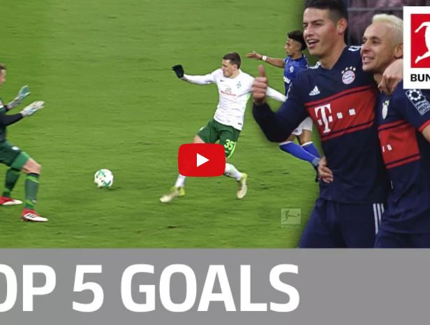 Ribery, Rodriguez và top 5 bàn thắng đẹp nhất vòng 21 Bundesliga