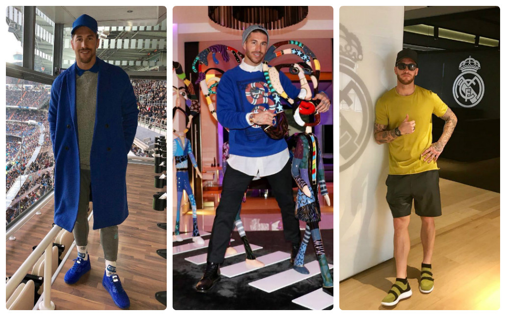 Ảnh bài viết Té ngửa với gu thời trang 'tắc kè hoa" của Sergio Ramos