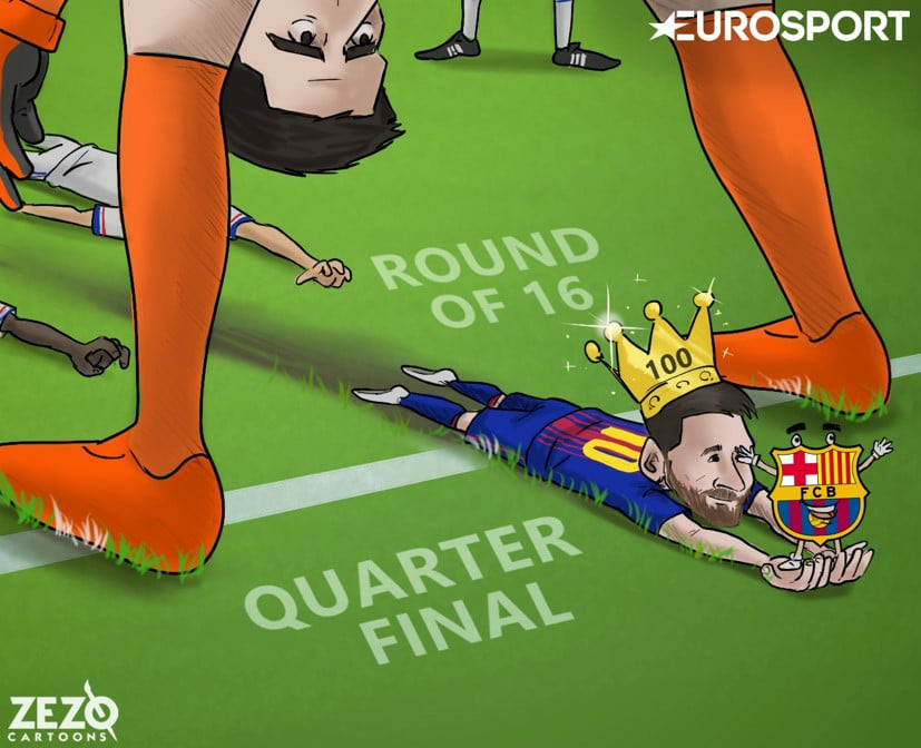 Biếm họa: Háng Courtois rộng thênh thang; Mourinho bị đập tơi tả