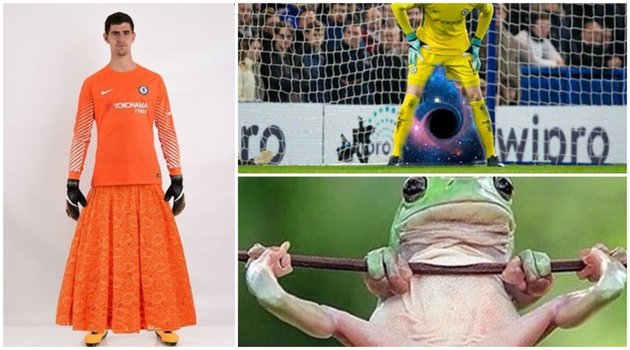 Ảnh bài viết Cạn lời với loạt ảnh chế thủ thành Courtois nhận 'cú đúp xỏ kim'