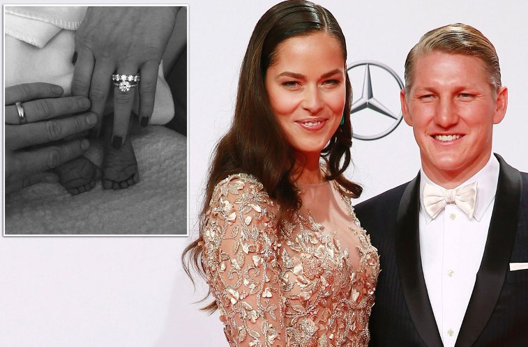 Schweinsteiger‏ và vợ Ivanovic khoe con đầu lòng