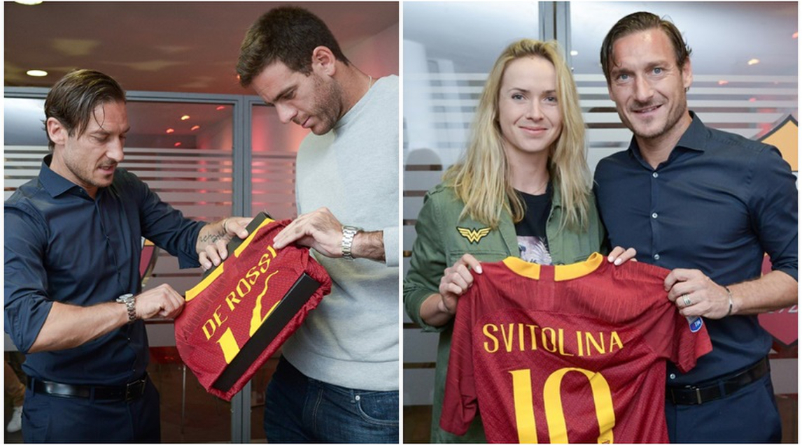 Ảnh bài viết Vừa tới Rome, Del Potro đã được đích thân Totti ra đón