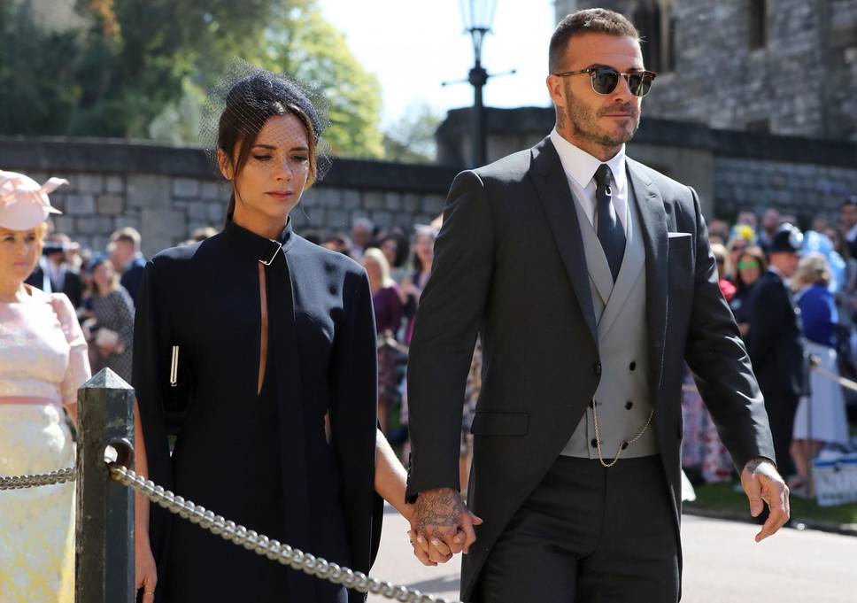 Vợ chồng Beckham nổi bật tại lễ cưới Hoàng gia