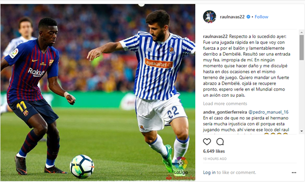 Sao Sociedad xin lỗi Dembele sau pha bóng rợn người