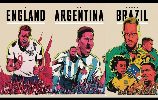 Messi, Neymar hóa thánh trong poster World Cup 