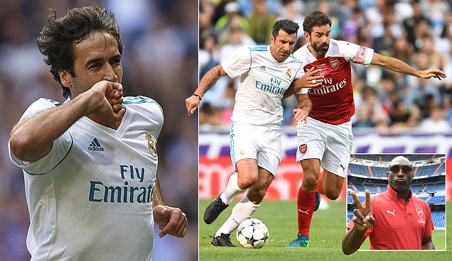 Ảnh bài viết Raul nổ súng, huyền thoại Real đả bại huyền thoại Arsenal với những Pires, Anelka