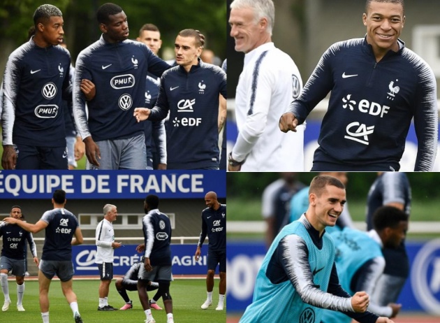 Pogba, Griezmann, Mbappe vui vẻ tập luyện trước đợt tổng duyệt cuối cùng