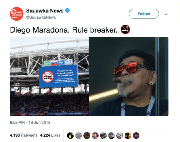 Ảnh bài viết Maradona "làm trò hề" khán đài trong trận đấu của Argentina