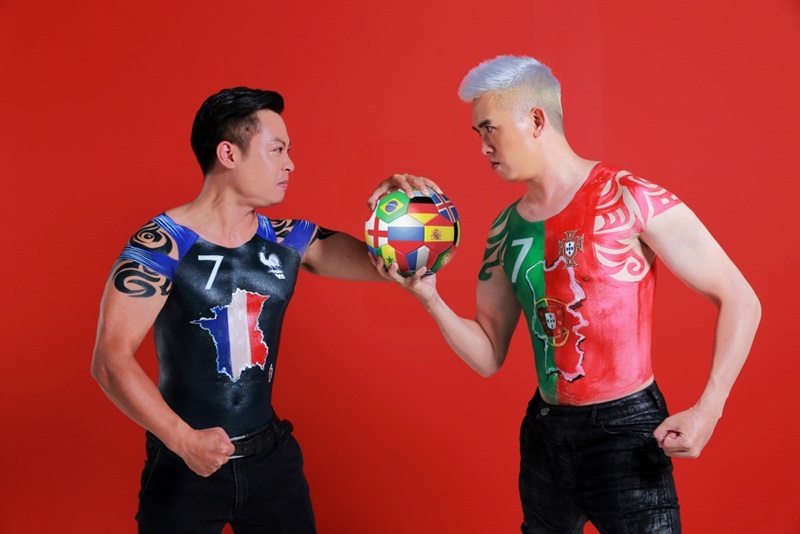 Ảnh bài viết Bộ ảnh body painting ấn tượng đón đầu tứ kết trong mơ giữa Pháp - Bồ Đào Nha
