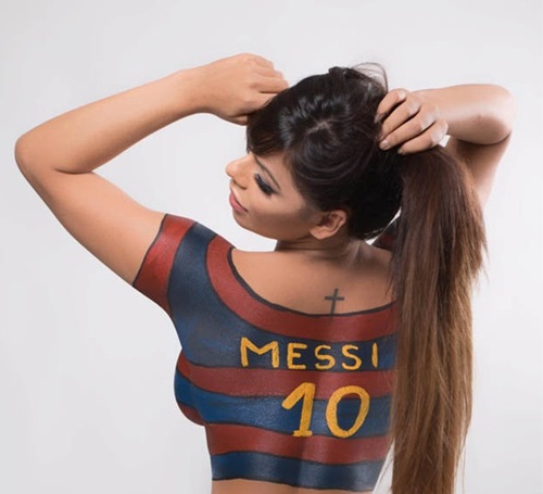 Hoa hậu siêu vòng 3 “sướng phát điên” vì Messi