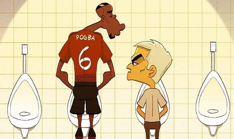 Khi Pogba lườm Mourinho từ sân cỏ đến... nhà vệ sinh