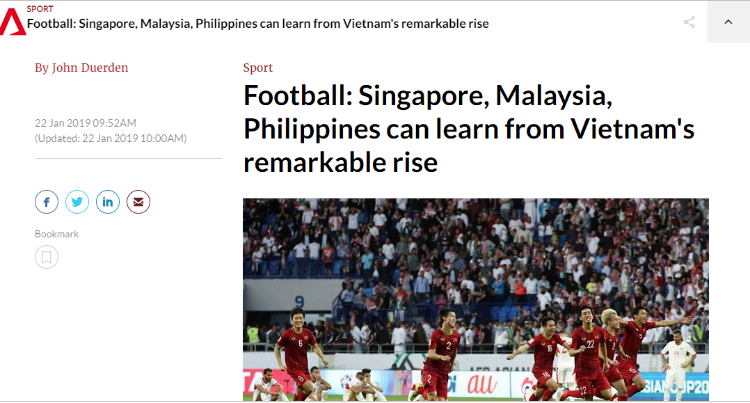 Ảnh bài viết Truyền thông Singapore: Đông Nam Á nên học hỏi thành công của ĐT Việt Nam