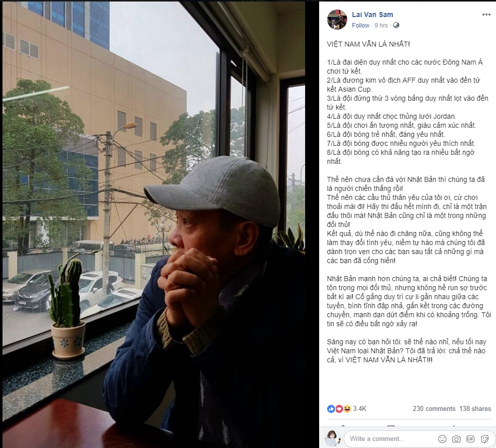 "Chưa cần đá, Việt Nam đã thắng"