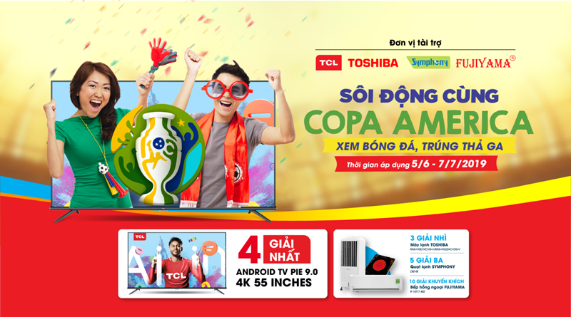 Sôi động cùng Copa America trúng Tivi 55 inches