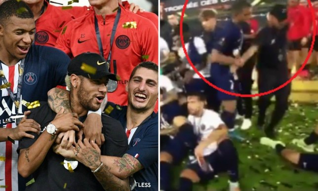 SỐC! Mbappe kéo Neymar xô ra ngoài trong lễ đăng quang Siêu Cúp Pháp