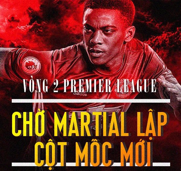 [INFOGRAPHIC] - Vòng 2 Premier League: Chờ Martial lập cột mốc mới
