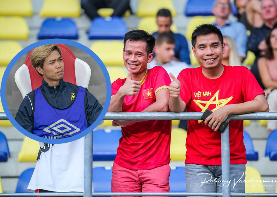 CĐV Việt Nam đến sân nhà Sint-Truiden trong ngày Công Phượng không thi đấu