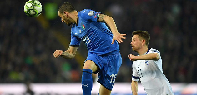 Leonardo Bonucci đi vào lịch sử Azzurri sau trận đấu gặp Phần Lan