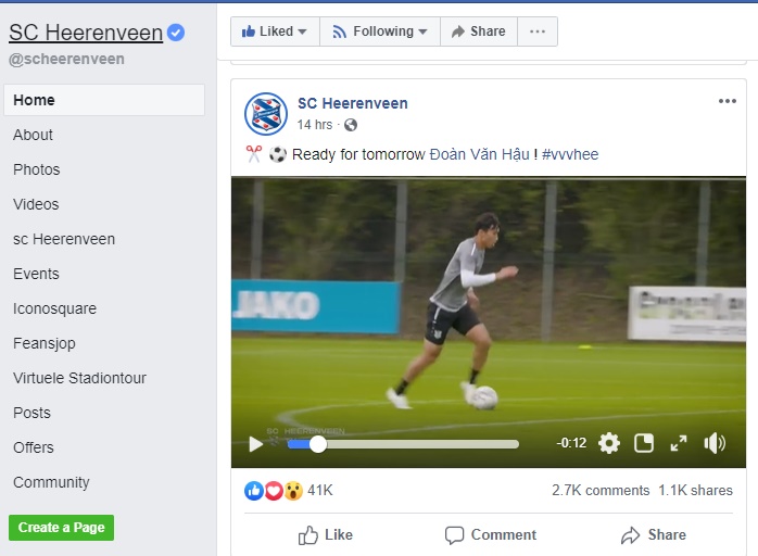 Heerenveen báo tin cực vui, Văn Hậu sẽ có trận ra mắt tối nay?