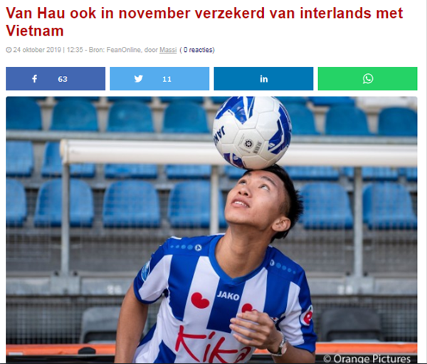 Ảnh bài viết Báo Hà Lan nói 1 điều khi Đoàn Văn Hậu được thầy Park gọi triệu tập ĐT Việt Nam