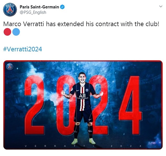 Ảnh bài viết CHÍNH THỨC: Real và MU hụt hẫng, PSG giữ chân thành công "ông vua trung tuyến"