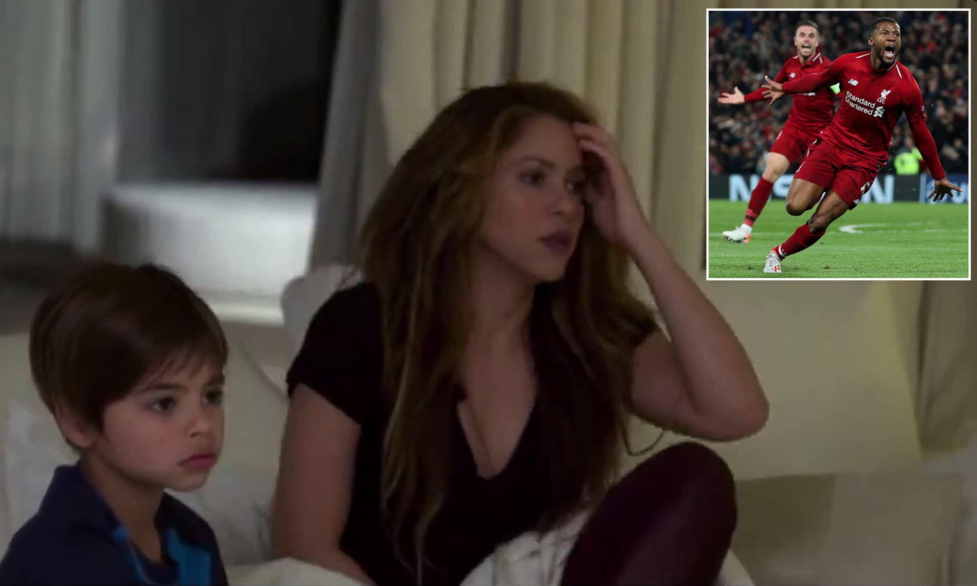 Ảnh bài viết Gương mặt thất thần của bà xã Pique khi Barca bị Liverpool loại cay đắng